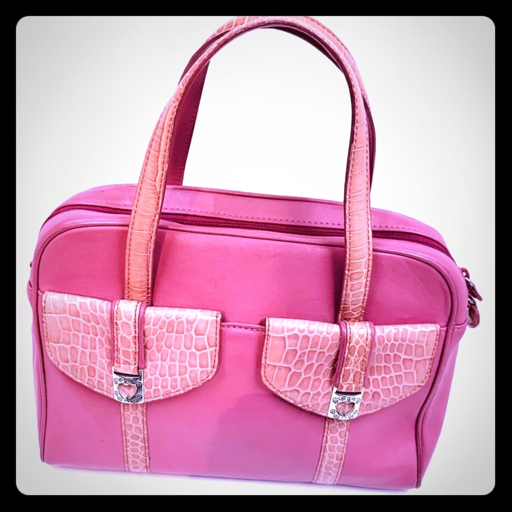 💗NEW! BRIGHTON BUBBLE GUM PINK & CROC HANDBAG